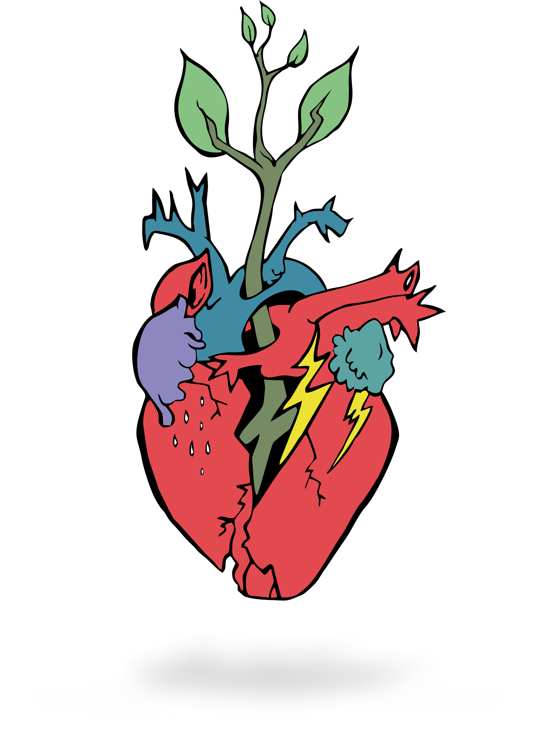 Anatomical heart logo for Leslie W Love Art Portfolio Website