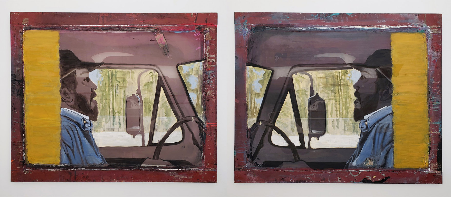 Diptych paintings by Vancouver Island artist Leslie Love